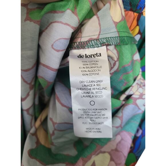 De Loreta Frida Printed Puff Shoulder Midi Dress Size XS - Picture 9 of 9